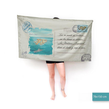 Islas Malvinas Toalla Personalizada Estilo Postal