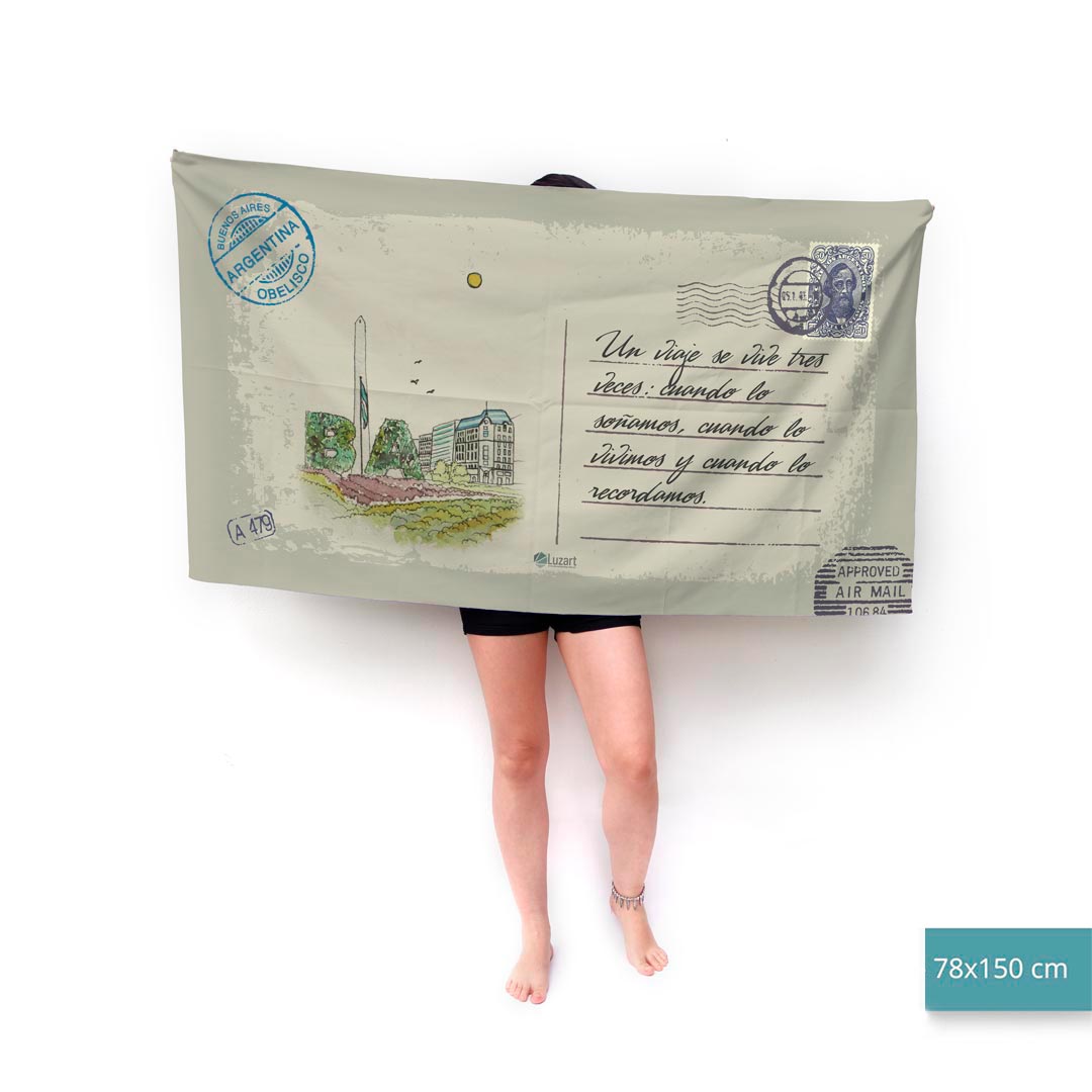 CABA Toalla Personalizada Tarjeta Postal