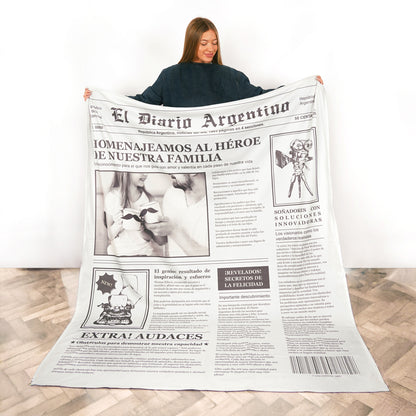 Manta Periódico con Foto y Mensaje