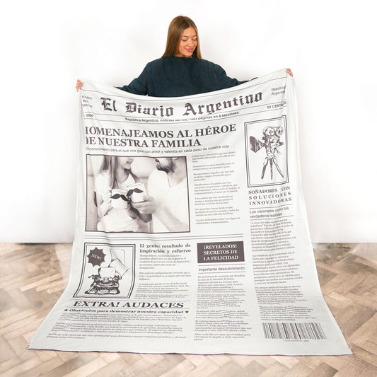 Manta Periódico con Foto y Mensaje