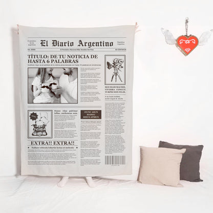 Manta Periódico con Foto y Mensaje