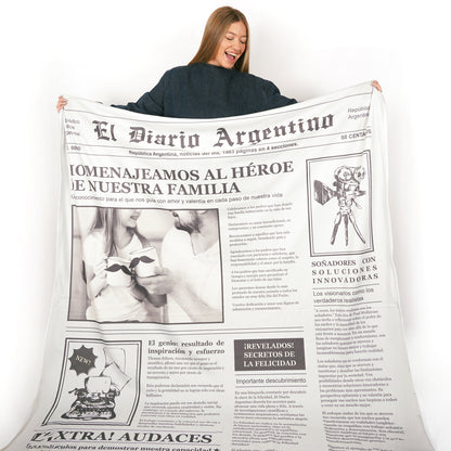 Manta Periódico con Foto y Mensaje