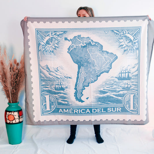 Lona de Tela Estampilla Sudamérica