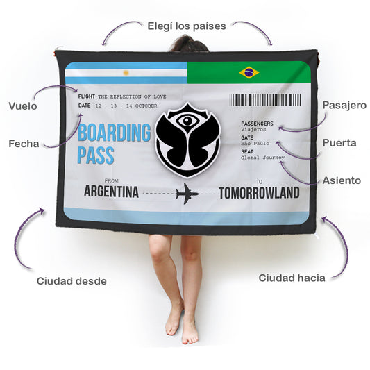 Boarding Pass 2 Banderas Lona Personalizada